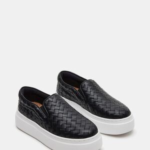 Steve Madden Black Woven Slip-On Sneakers